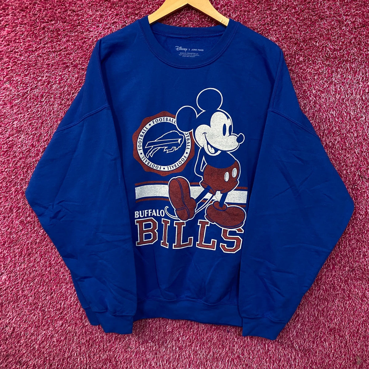 Junk Food Clothing x Disney Buffalo Bills Mickey Crewneck Sweatshirt XL