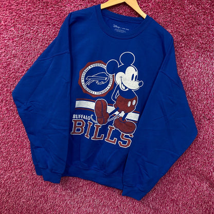 Junk Food Clothing x Disney Buffalo Bills Mickey Crewneck Sweatshirt XL