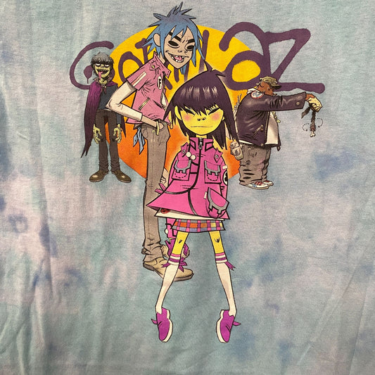 The Gorillaz Phase 1 Celebrity Take Down Rock band Tie-Dye T-Shirt Extra Small