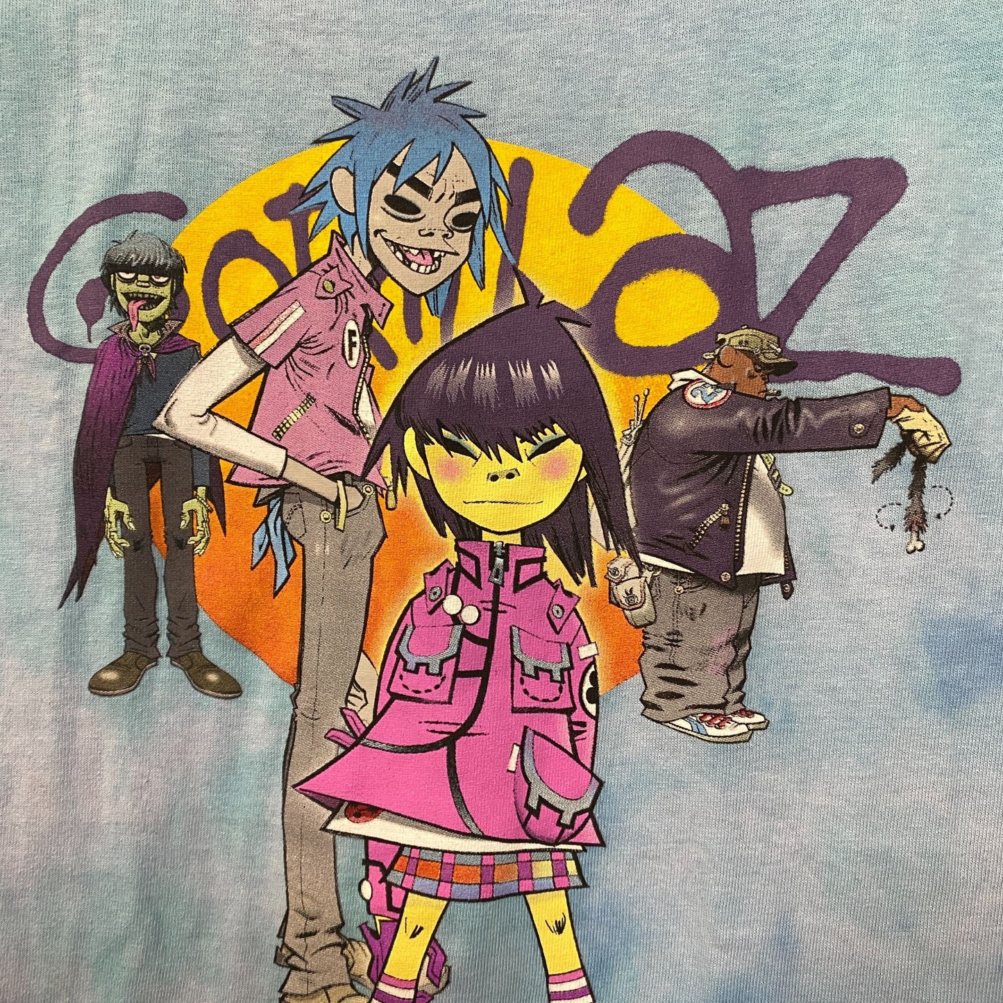 The Gorillaz Phase 1 Celebrity Take Down Rock band Tie-Dye T-Shirt Extra Small