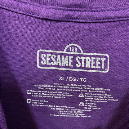 Sesame Street The Count Face Purple T-Shirt XL