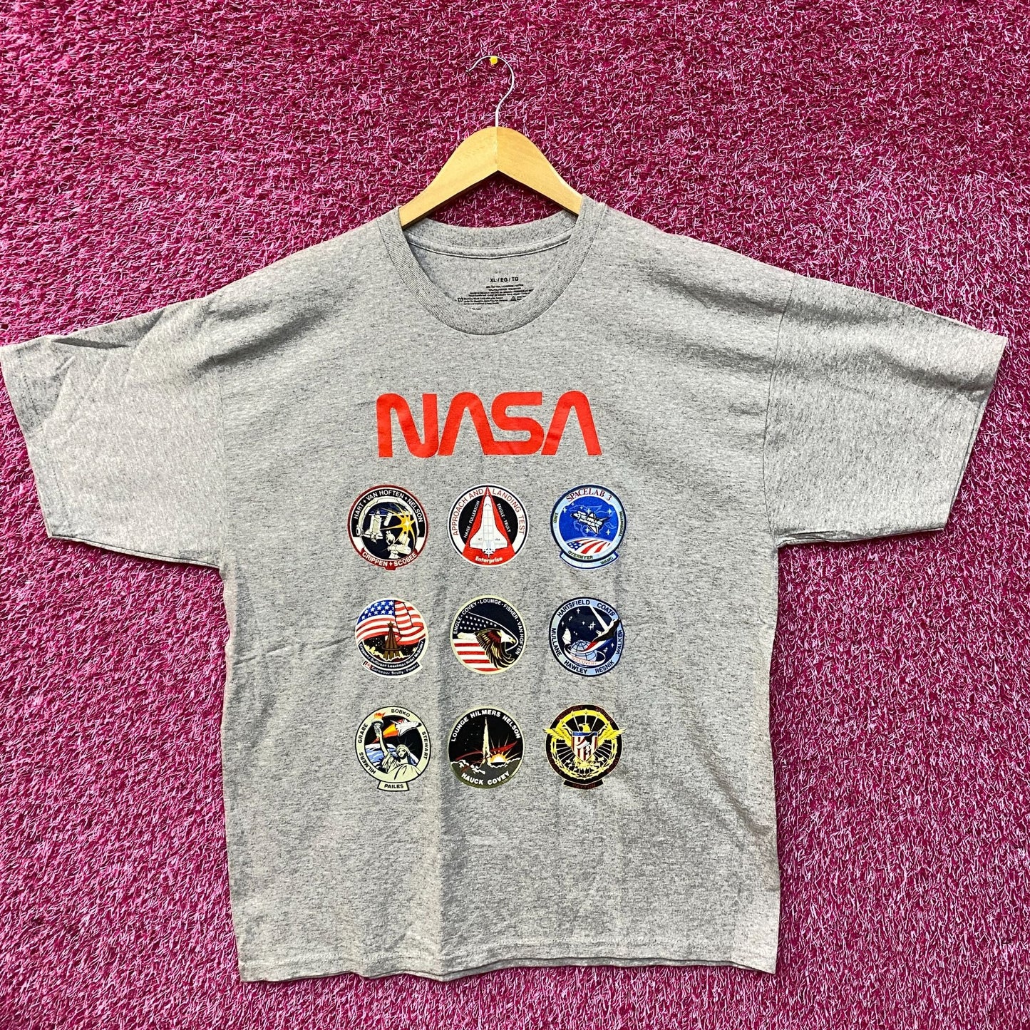 NASA Space Program Patches Graphic Design T-Shirt XL