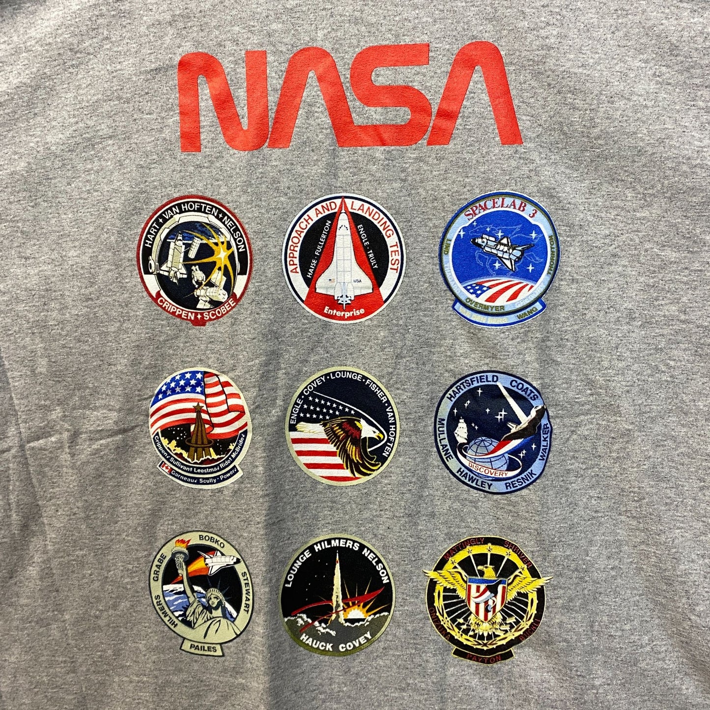 NASA Space Program Patches Graphic Design T-Shirt XL