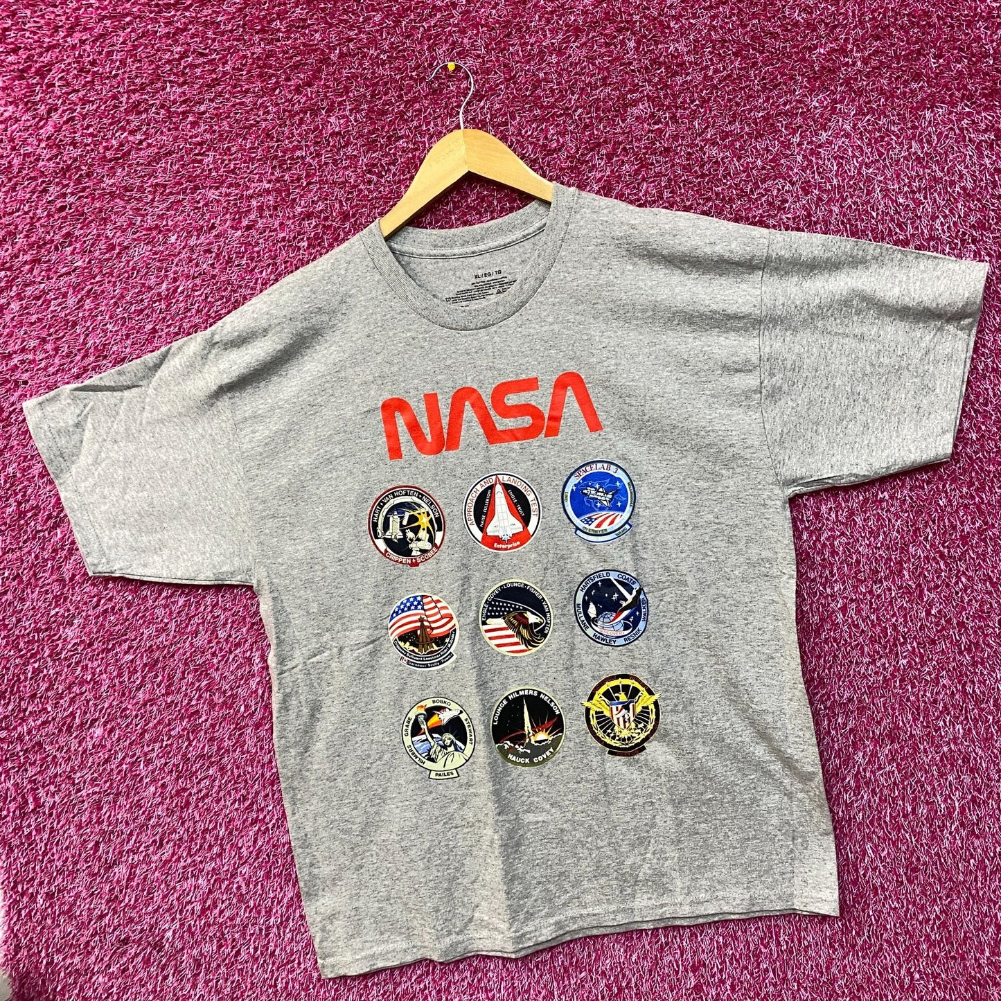 NASA Space Program Patches Graphic Design T-Shirt XL