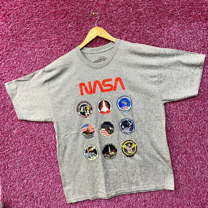 NASA Space Program Patches Graphic Design T-Shirt XL
