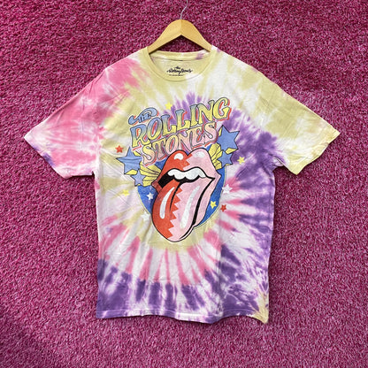 The Rolling Stones Circus Stars Hot Lips Rock Band Tie Dye large