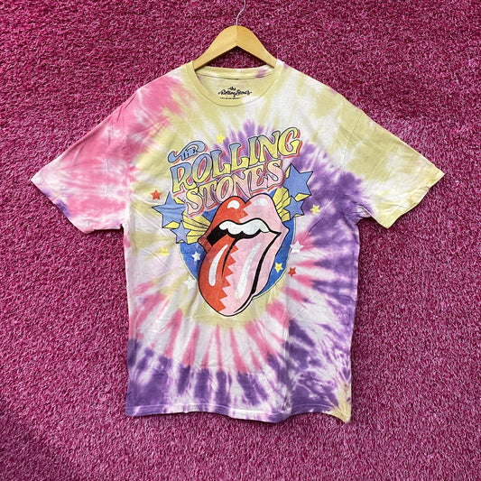 The Rolling Stones Circus Stars Hot Lips Rock Band Tie Dye large