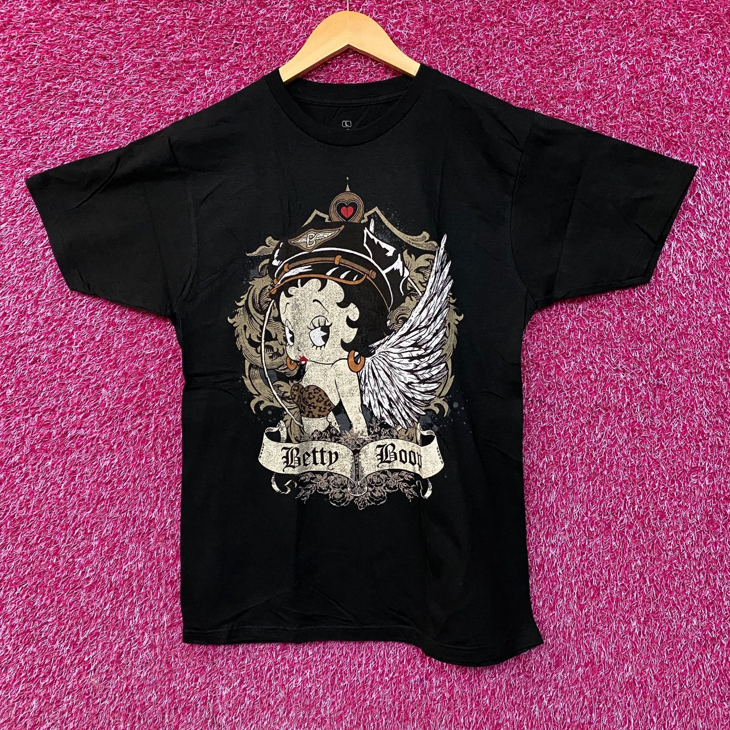 Fleischer Betty Boop Angel Cute Graphic T-Shirt Large