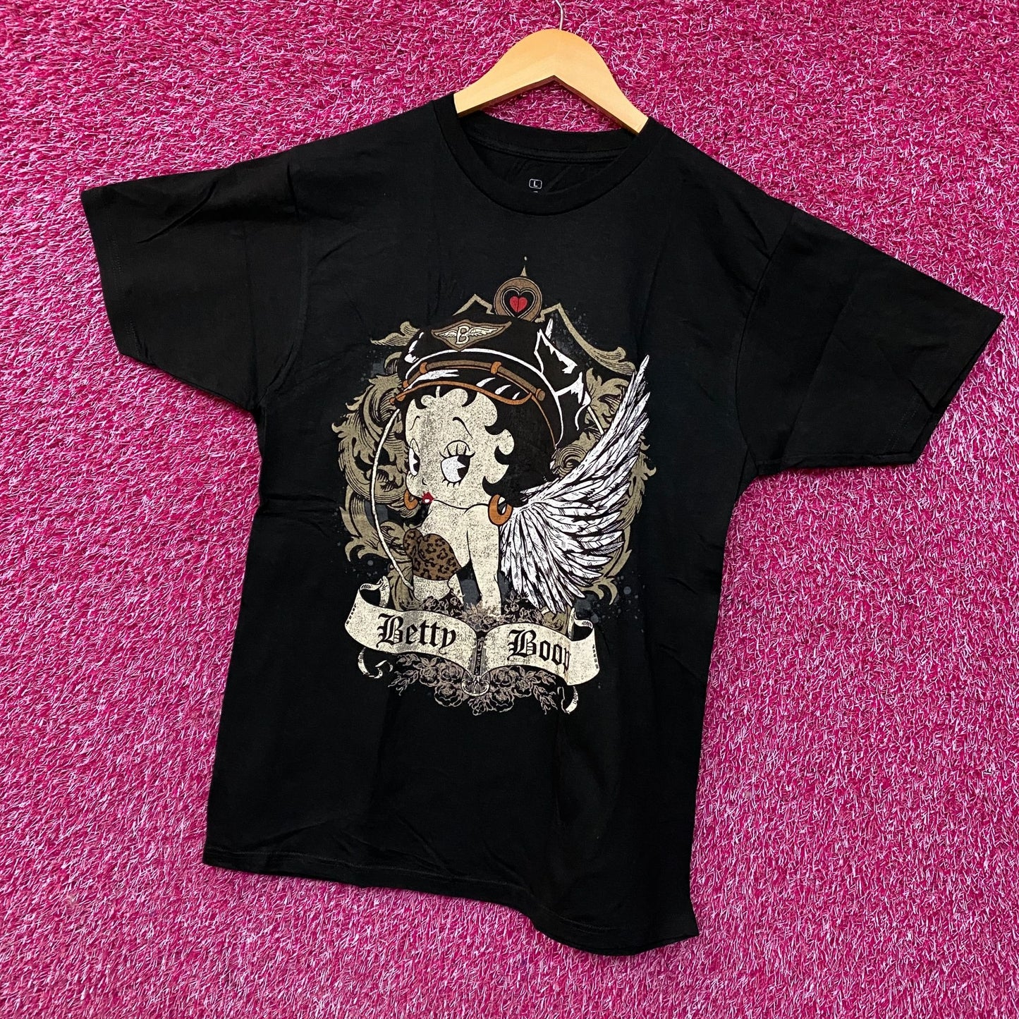 Fleischer Betty Boop Angel Cute Graphic T-Shirt Large