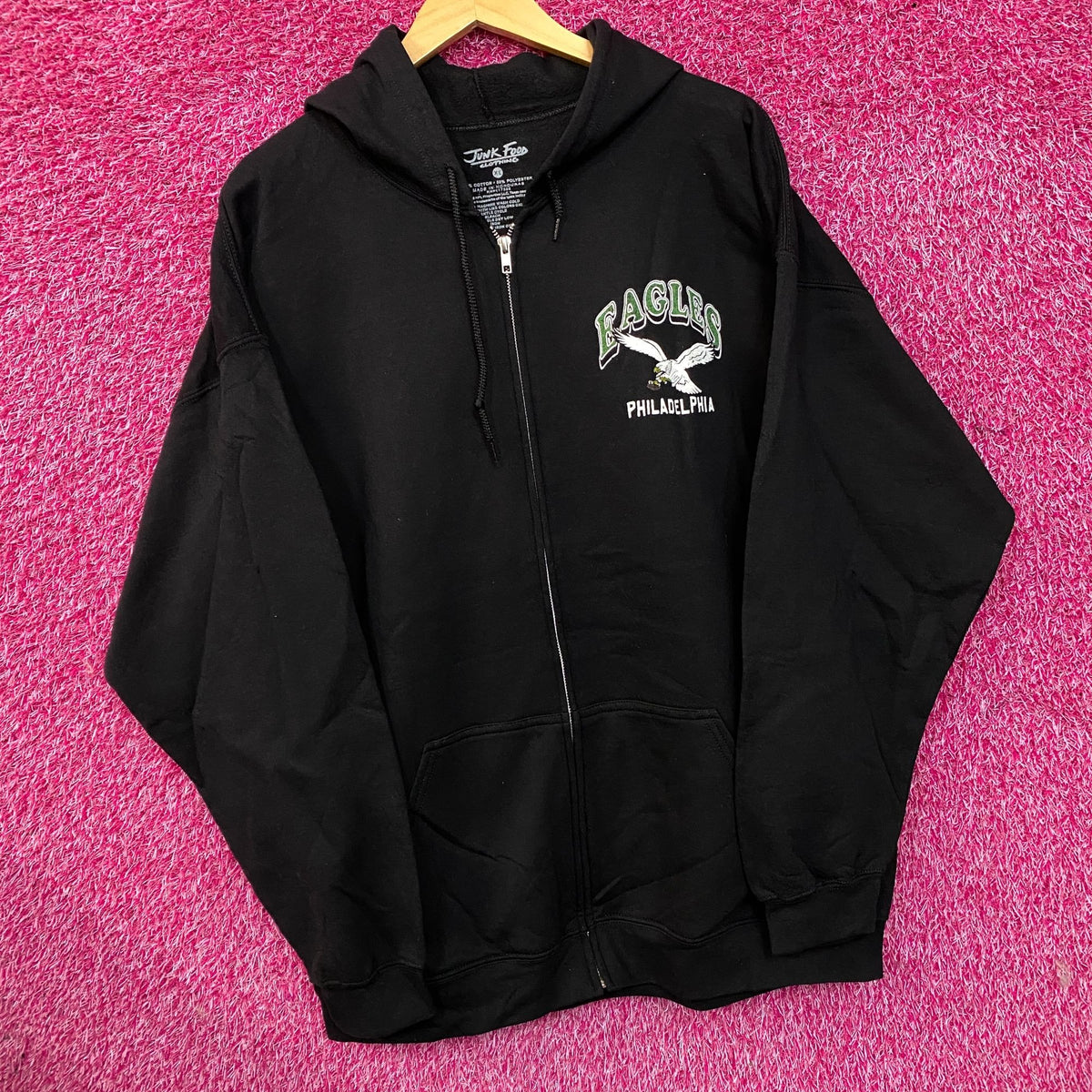 Junk Food Clothing Philadelphia Eagles City Edition Crest Zip Up Hoodie XL