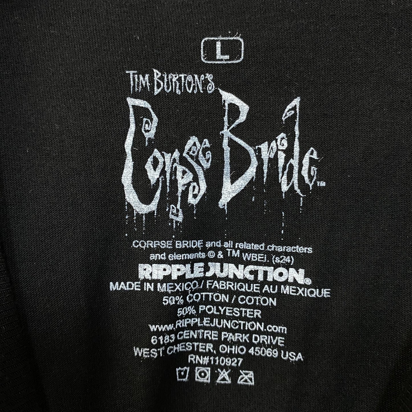 Tim Burton's Corpse Bride Emily Dearly Departed T-Shirt Large