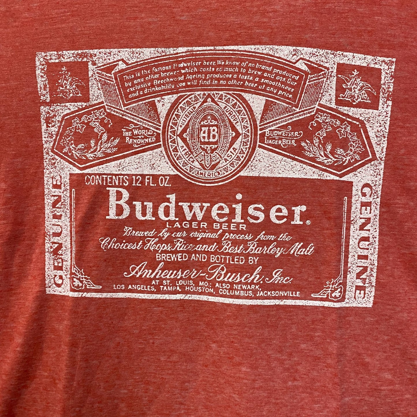 Budweiser King Of beer1980'S Vintage Style Logo Graphic T-Shirt XL