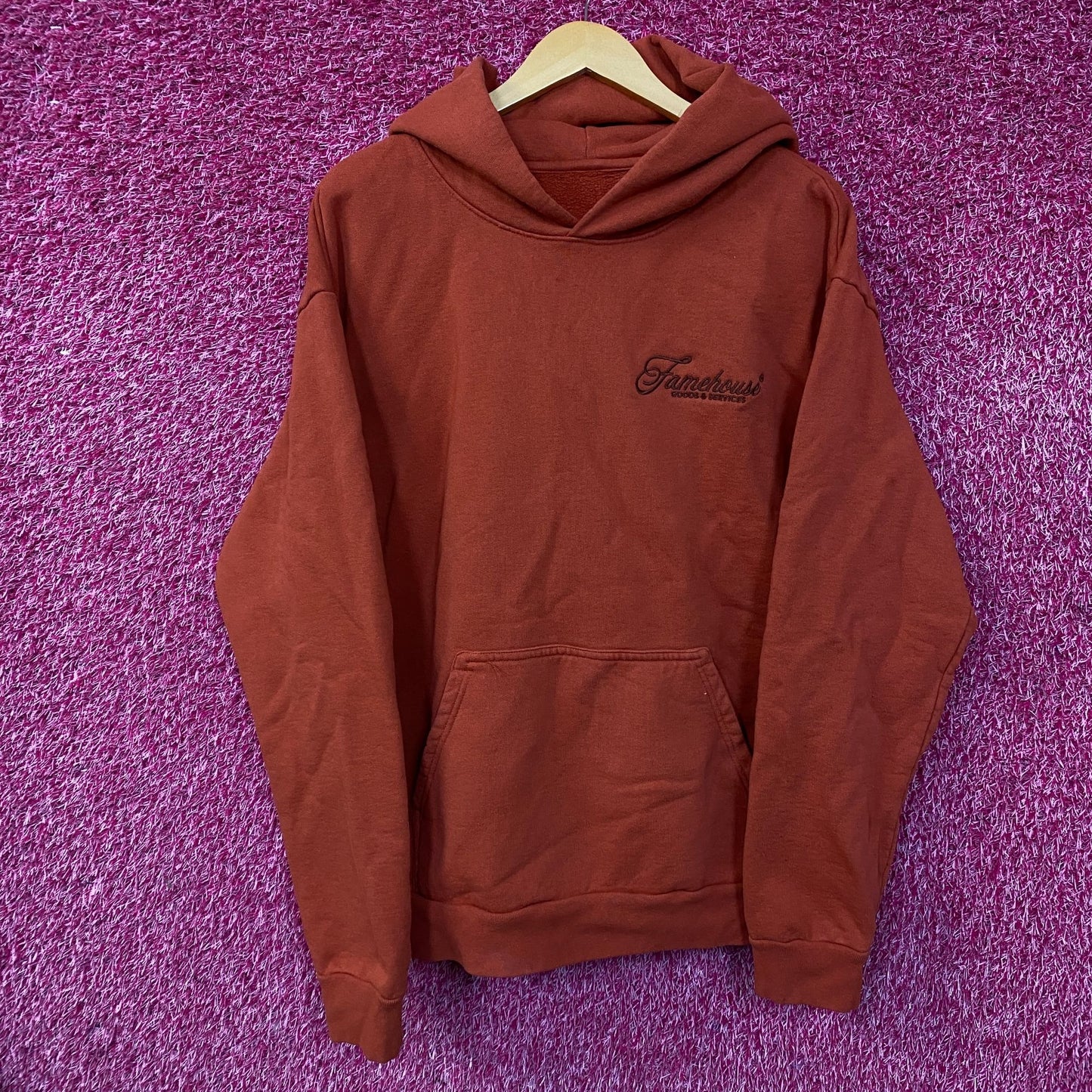 Famehouse Goods & Services Embroidered Corporate Merch Hoodie Large