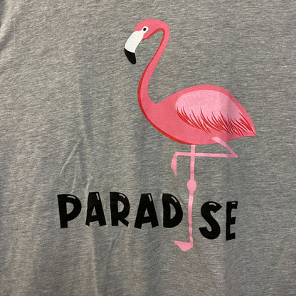 Paradise Flamingo Gray Tshirt size L/XL