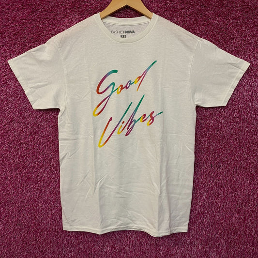 Fashion Nova Good Vibes Only Graphic T-Shirt Medium