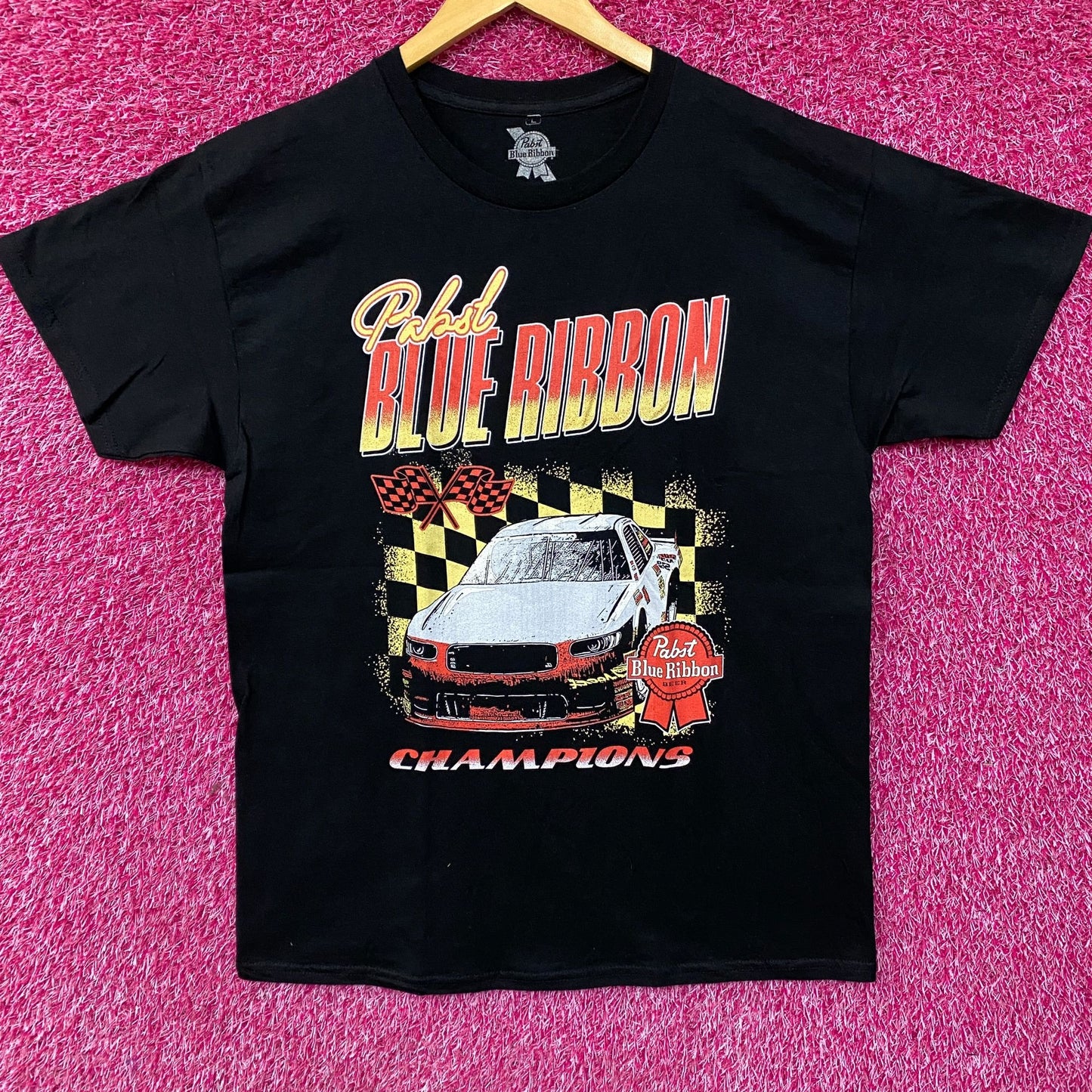 Pabst Blue Ribbon Racing Champions Graphic Promo T-Shirt Large