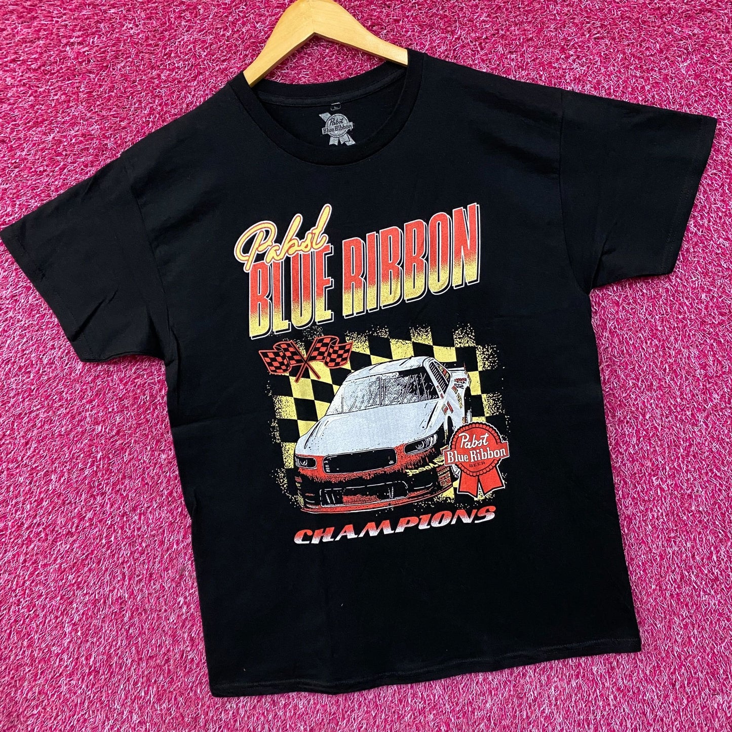 Pabst Blue Ribbon Racing Champions Graphic Promo T-Shirt Large