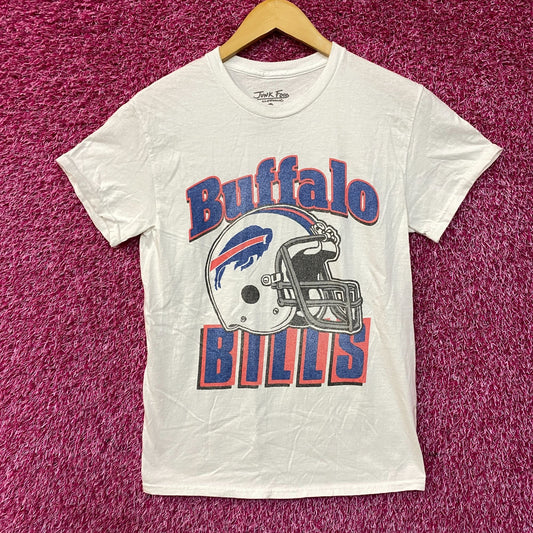 NFL Junk Food Buffalo Bills White Shirt Helmet Logo XS