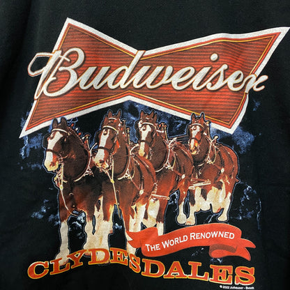 Junk Food Budweiser Clydesdales Beer Crewneck Sweater Small