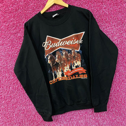 Junk Food Budweiser Clydesdales Beer Crewneck Sweater Small