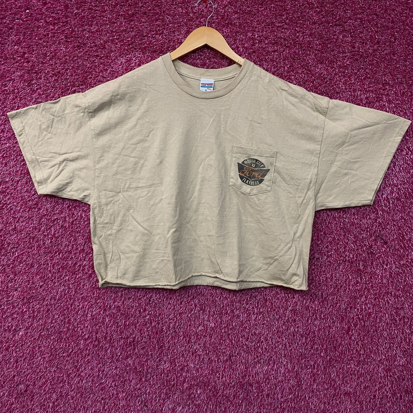 Junk Food Ford Motor City Flathead Women's Crop T-Shirt XL