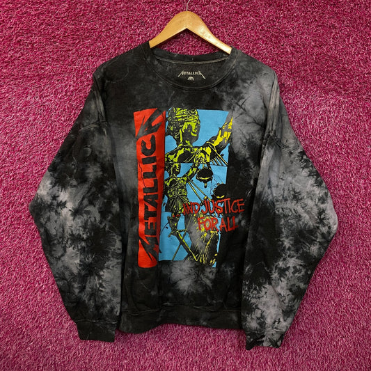 Metallica And Justice For All Tie Dye Crewneck Sweater S/M