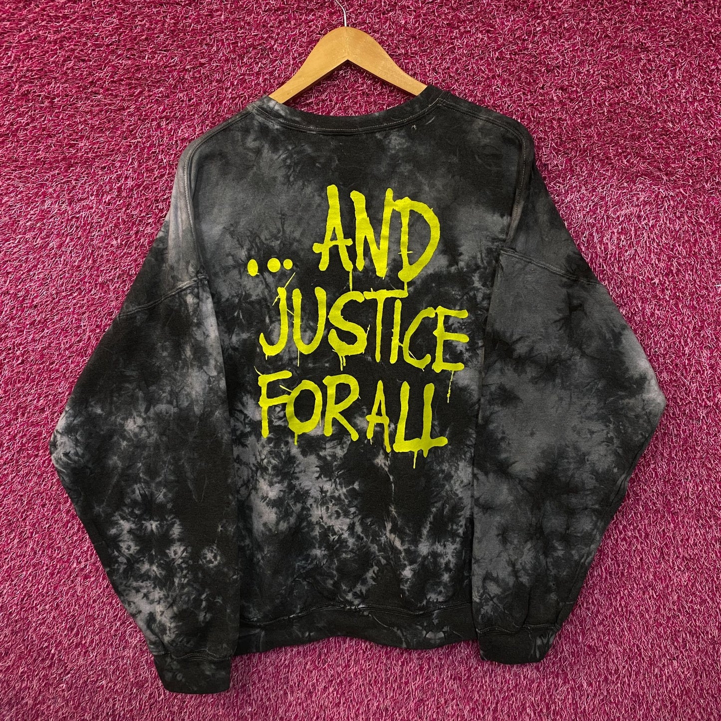 Metallica And Justice For All Tie Dye Crewneck Sweater S/M