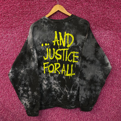 Metallica And Justice For All Tie Dye Crewneck Sweater S/M