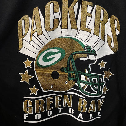 Junk Food Clothing Green Bay Packers Glitter Helmet Flea Market Crewneck Fleece 2XL