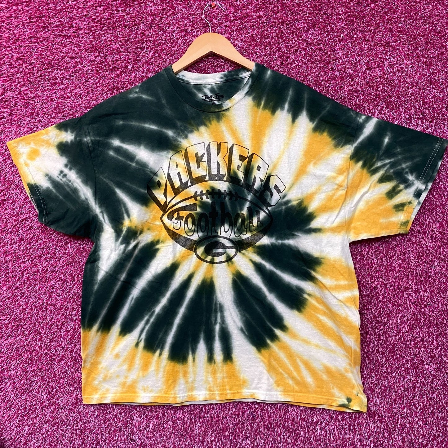 Junk Food Clothing NFL Green Bay Packers Football Tie Dye T-Shirt XL