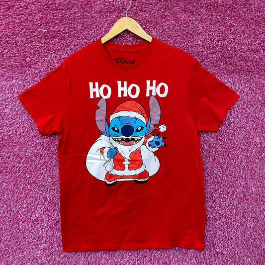 Santa Stitch Ho Ho Ho Lilo & Stitch Christmas Disney Tee L