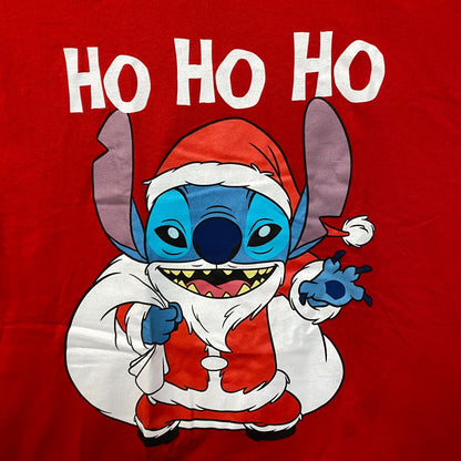 Santa Stitch Ho Ho Ho Lilo & Stitch Christmas Disney Tee L
