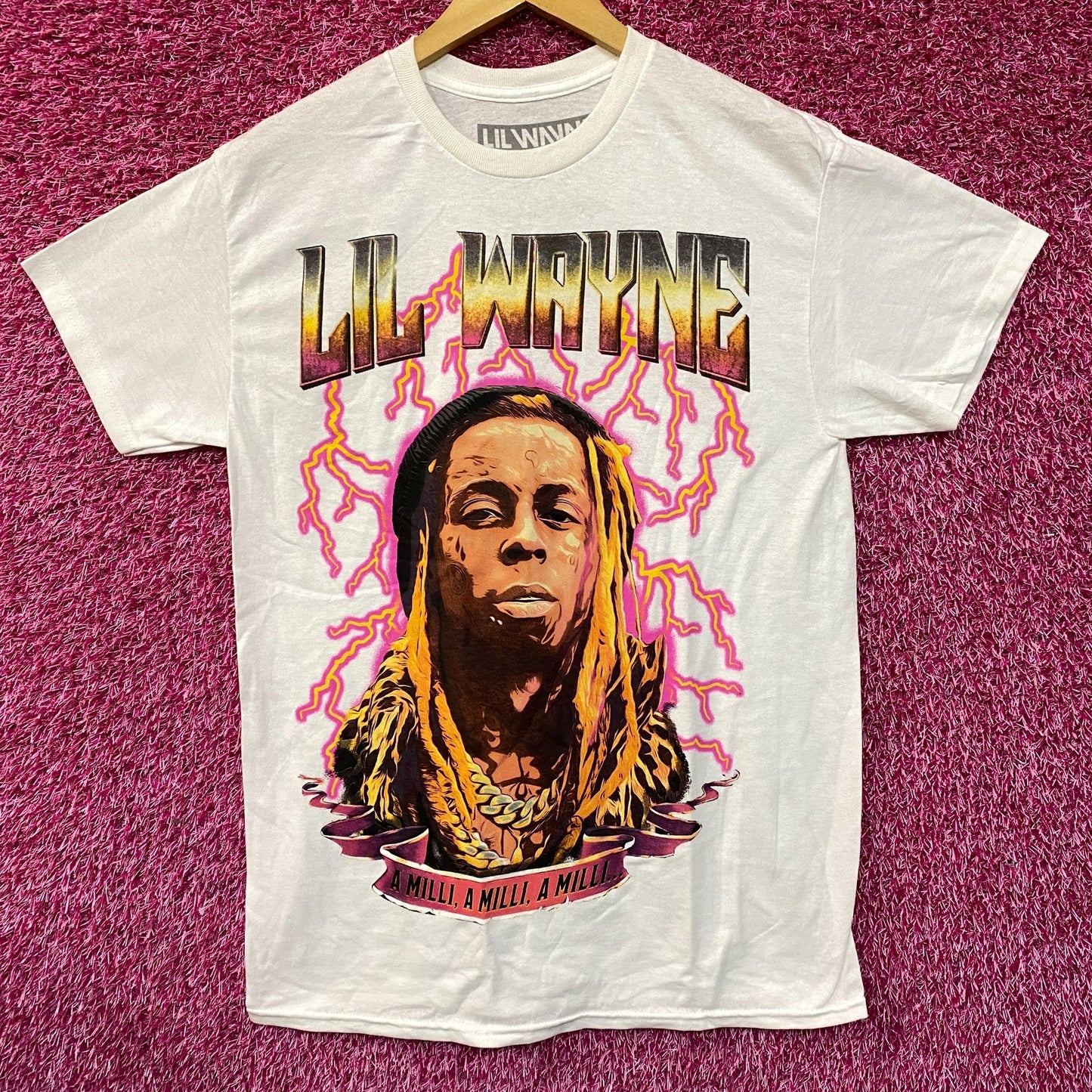 Reason Lil Wayne A Milli Lightning White T-Shirt medium