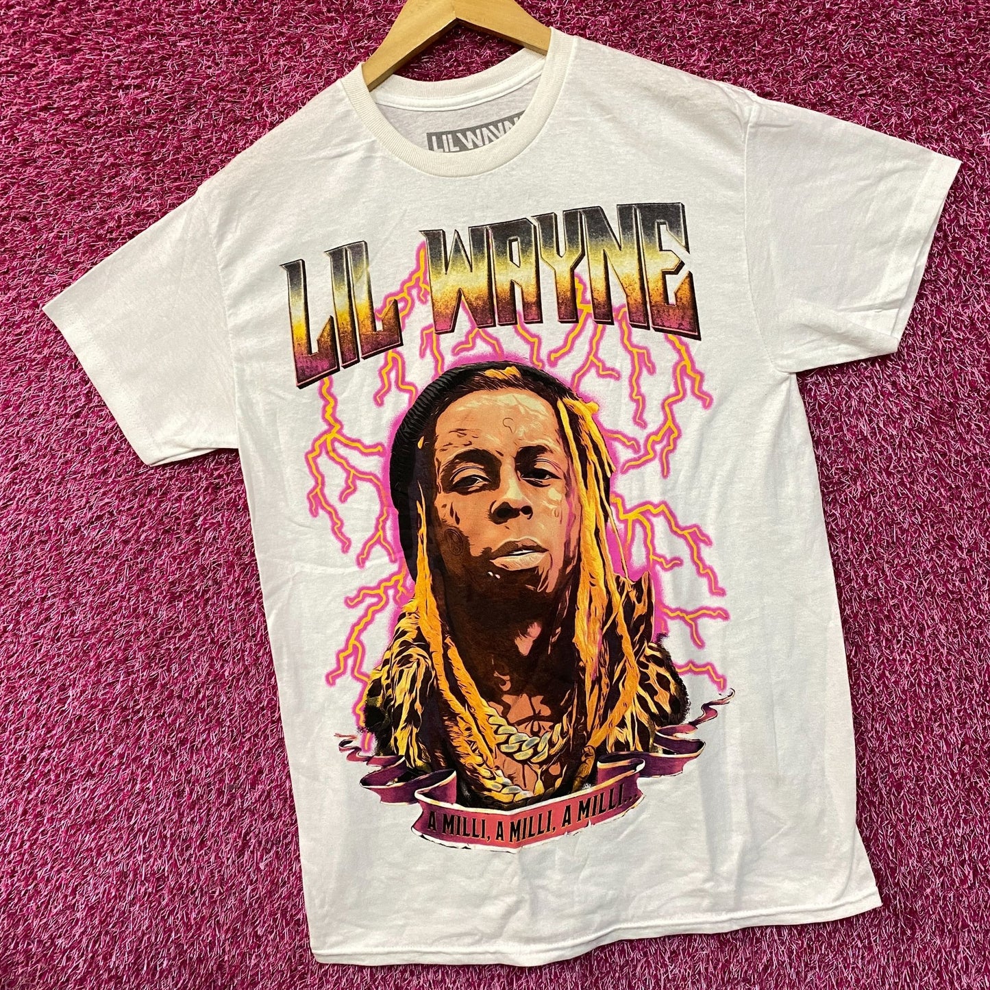 Reason Lil Wayne A Milli Lightning White T-Shirt medium