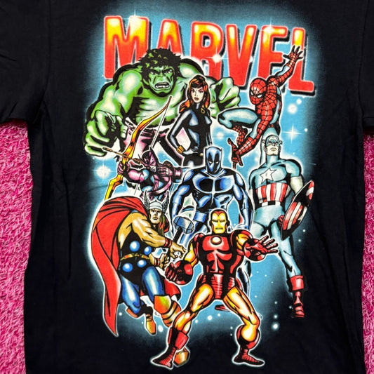 The Avengers Airbrushed Marvel Comics Cartoon Tee M