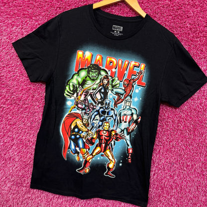 The Avengers Airbrushed Marvel Comics Cartoon Tee M