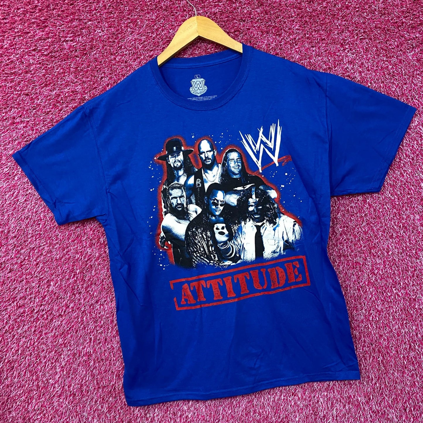 WWE Attitude Era Graphic Design T-shirt Large