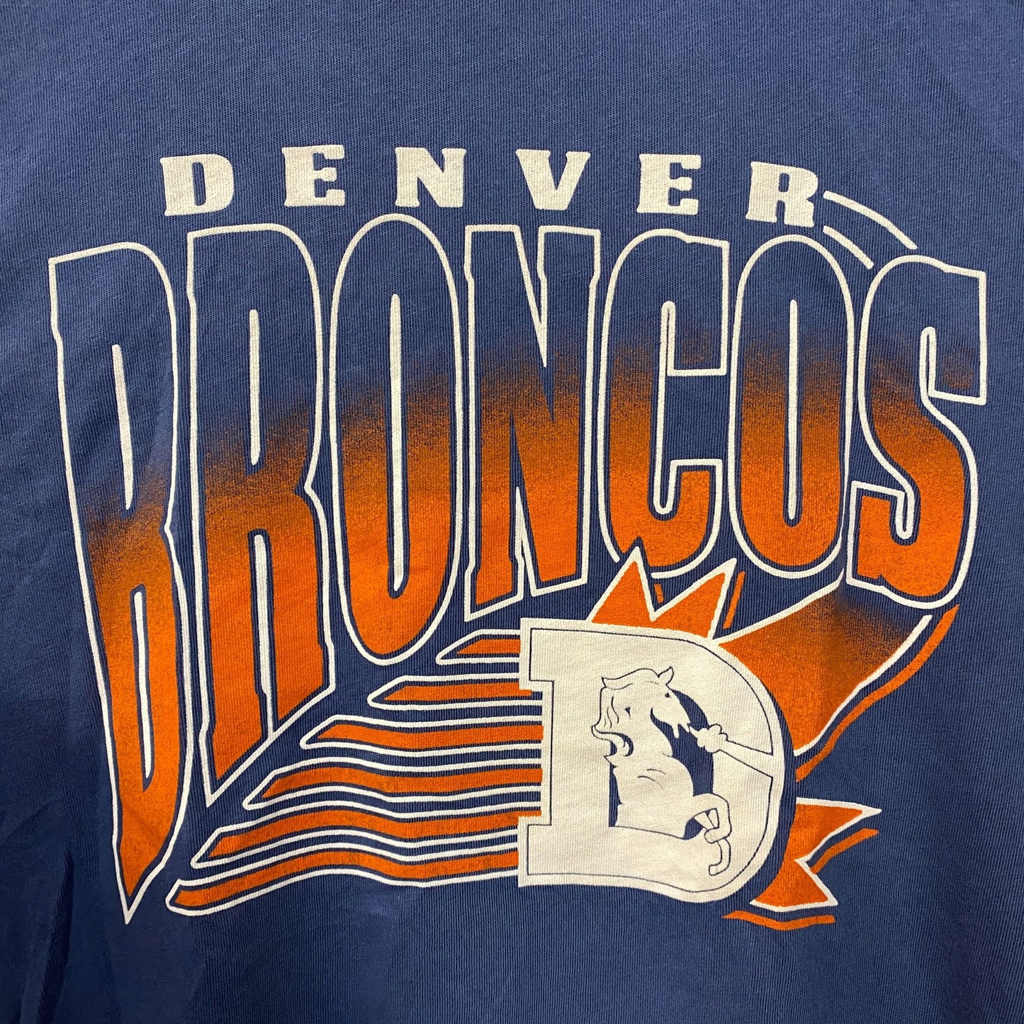 Junk Food Clothing NFL Denver Broncos Chrome Retro Style T-Shirt Large