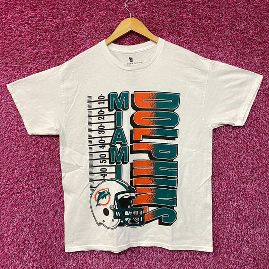 NFL Miami Dolphins Yardage Graphic Design T-shirt Medium