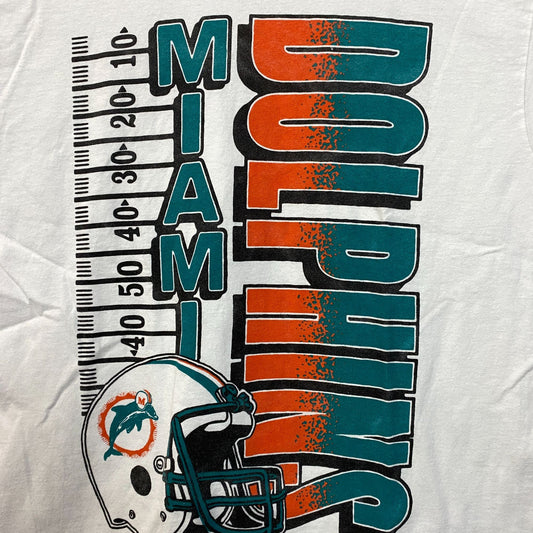 NFL Miami Dolphins Yardage Graphic Design T-shirt Medium