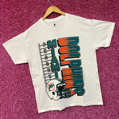 NFL Miami Dolphins Yardage Graphic Design T-shirt Medium
