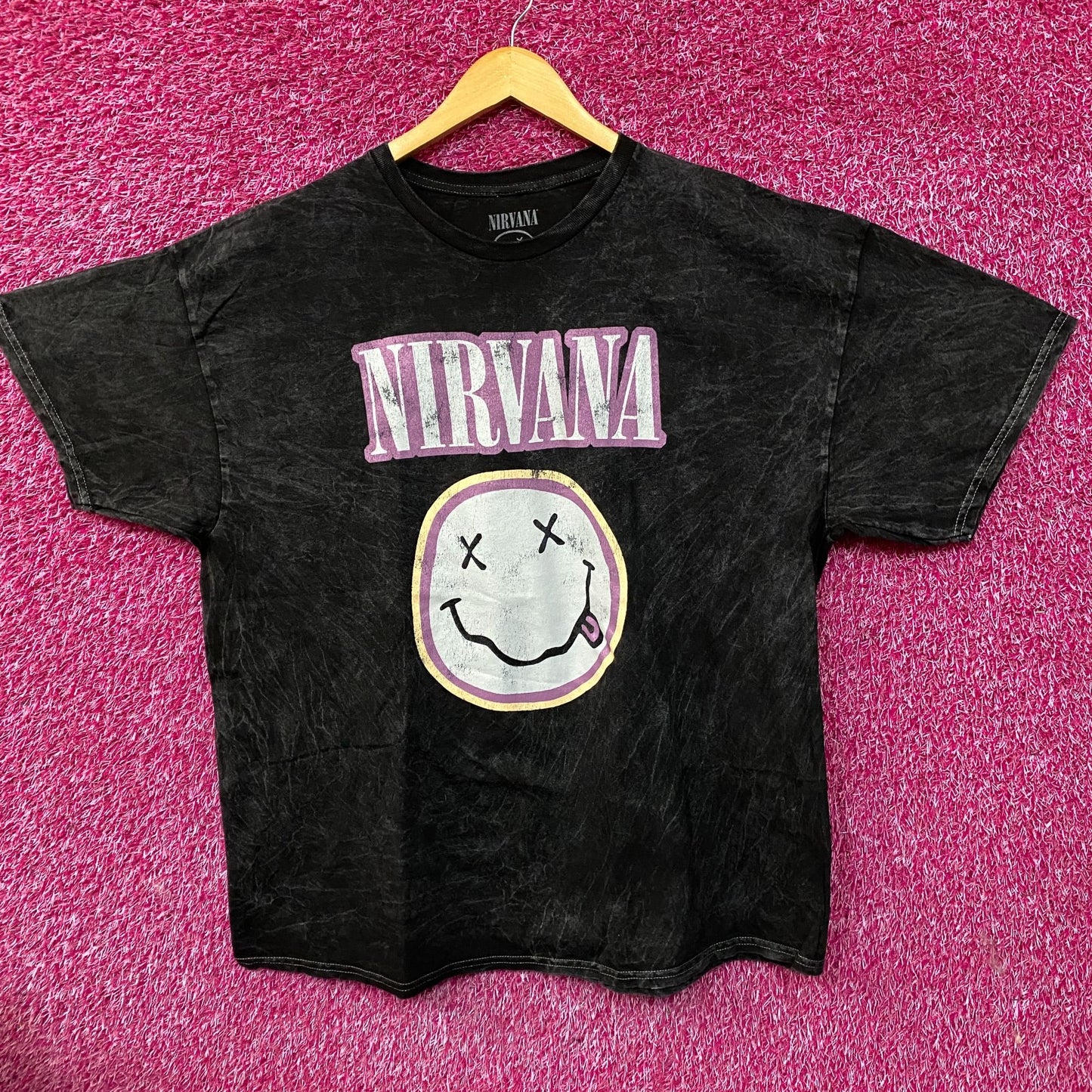 Nirvana Nevermind Tour Dead Smiley Grunge Band T-Shirt 2XL