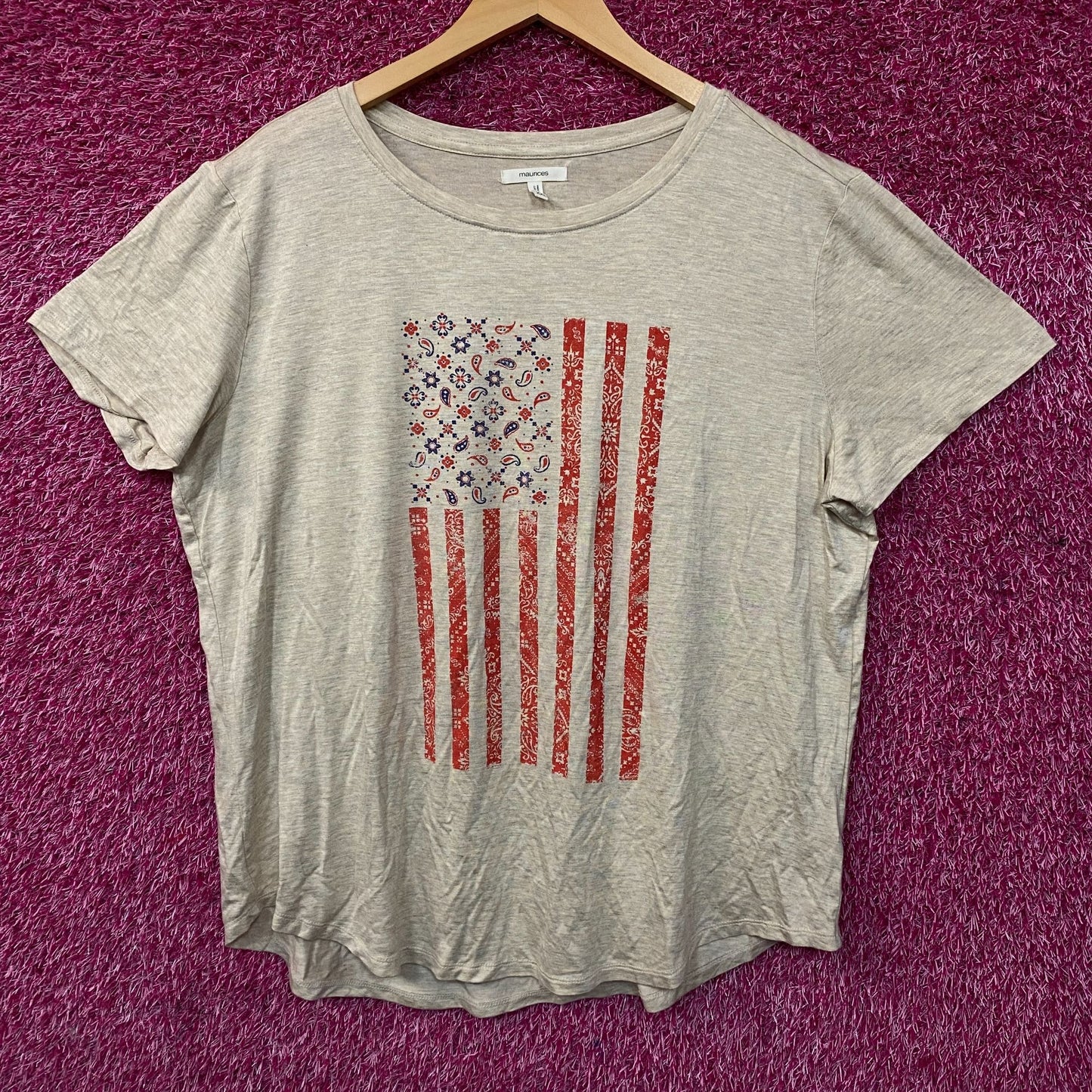 Maurices American Flag Paisley Pattern Women's Shirt 2XL