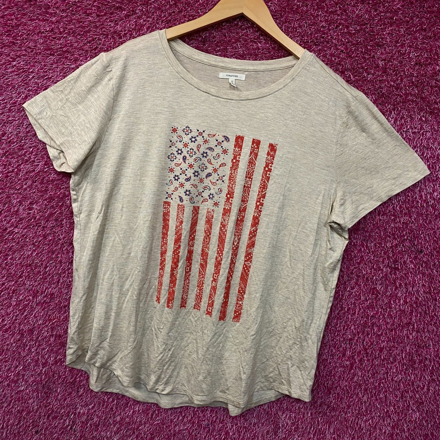 Maurices American Flag Paisley Pattern Women's Shirt 2XL