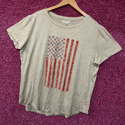 Maurices American Flag Paisley Pattern Women's Shirt 2XL