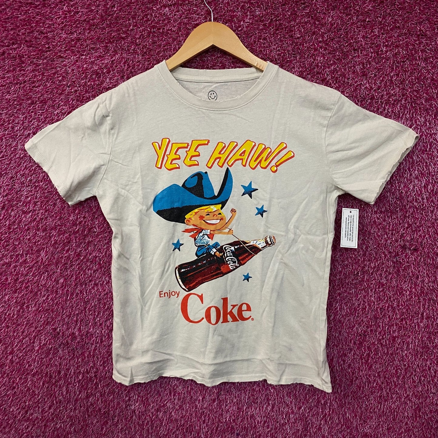 Coca-Cola Cowboy Yee Haw Retro Graphic T-Shirt XS