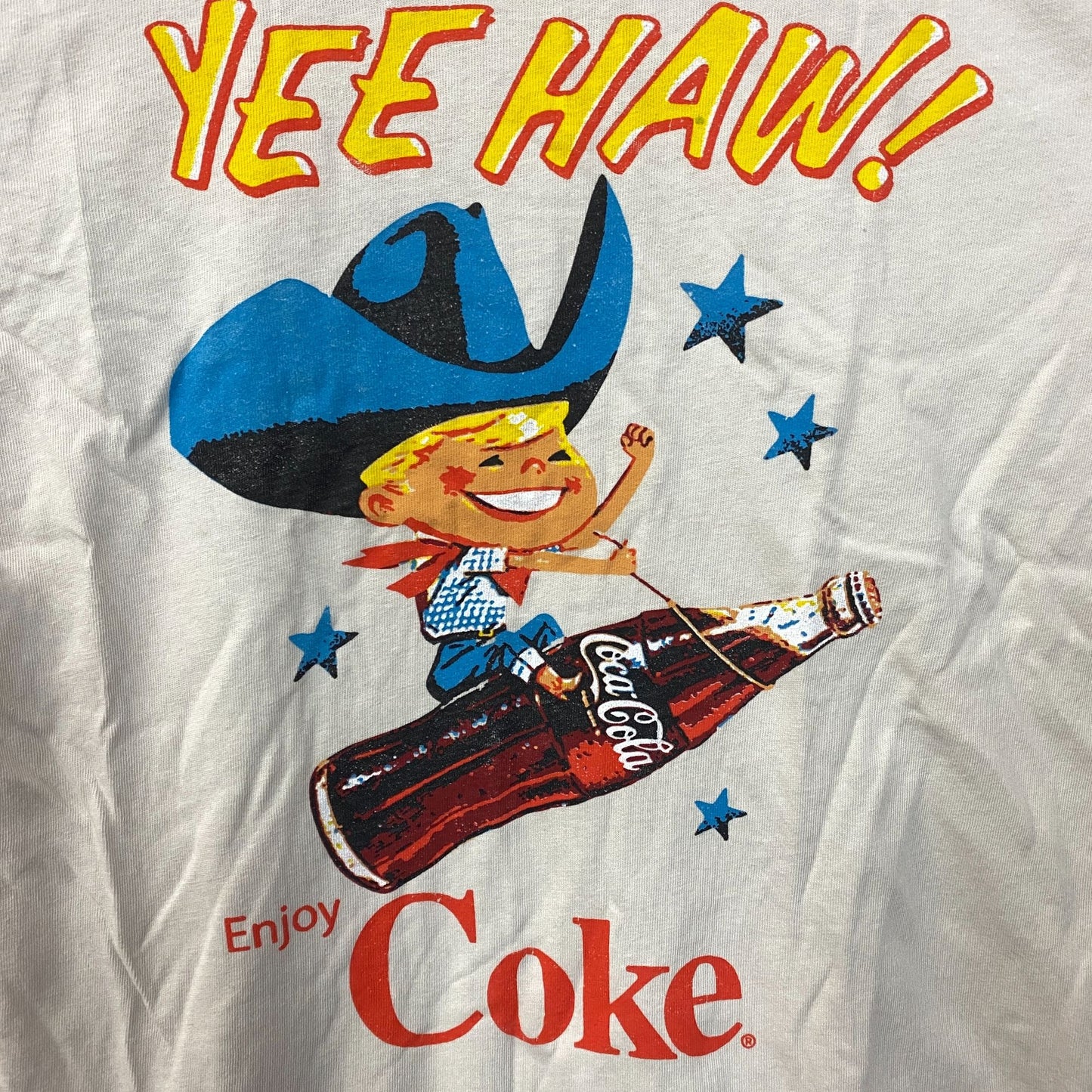 Coca-Cola Cowboy Yee Haw Retro Graphic T-Shirt XS