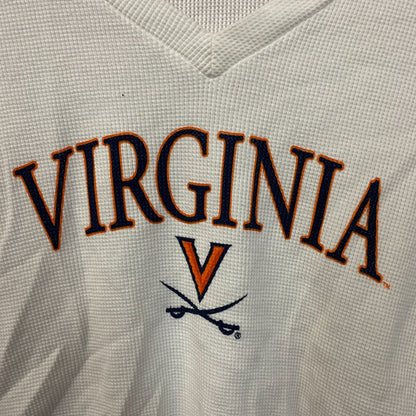 University of Virginia Cavaliers V-Neck Waffle-Knit Thermal Long-Sleeve Shirt Small