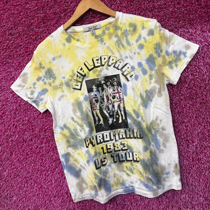 Def Leppard Pyromania 83 US Tour Glam Metal Band Tie Dye XS