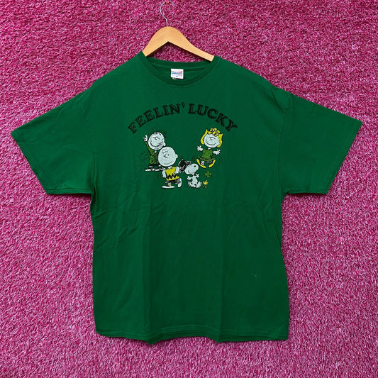 Snoopy Feelin Lucky Green Tshirt size Extra Large
